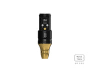 MUSOTOKU KORA MINI wireless PMU machine with black body and gold grip, front view